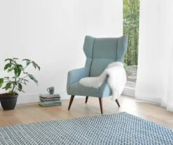 Top 10 🔥 L30 Anselm Rug - Dark Blue 🥰 -Dining Room Sales LoganChairs Blue withFur upd